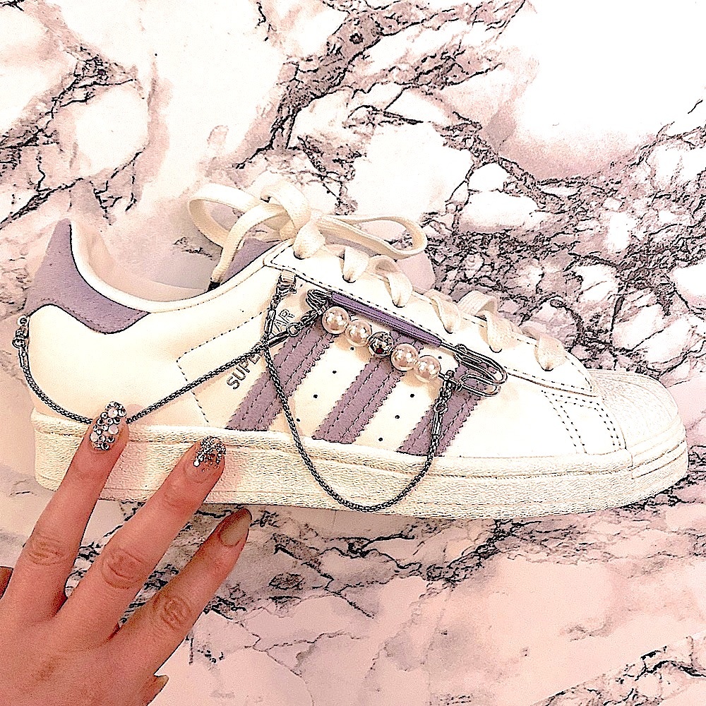 Adidas originals Superstar Mother of Pearl purple and white casual sneakers